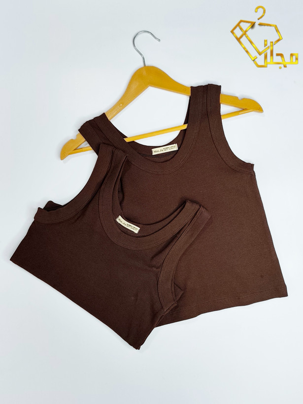 تاپ کراپ حلقه ای کبریتی زنانه جنس فانریپ پنبه
