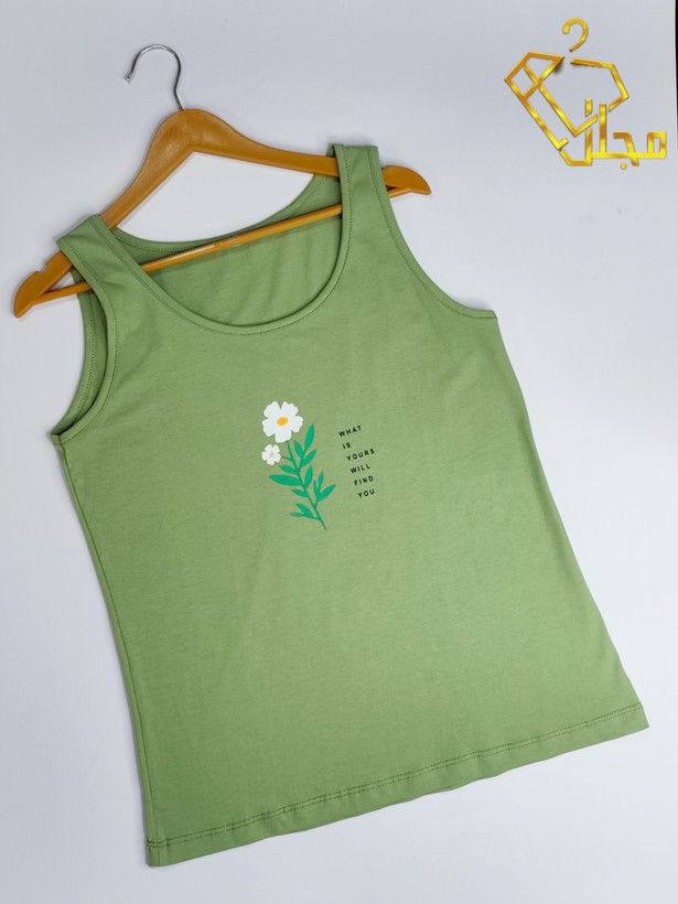 تاپ حلقه ای طرح گل جنس سوپر نخ پنبه