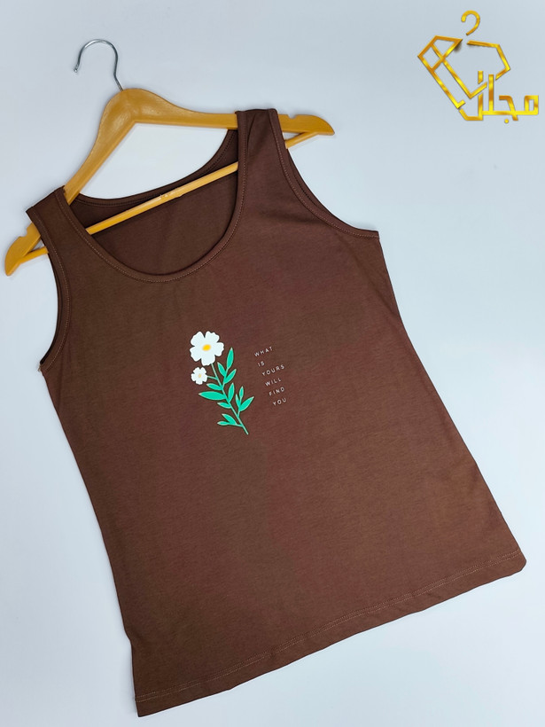 تاپ حلقه ای طرح گل جنس سوپر نخ پنبه