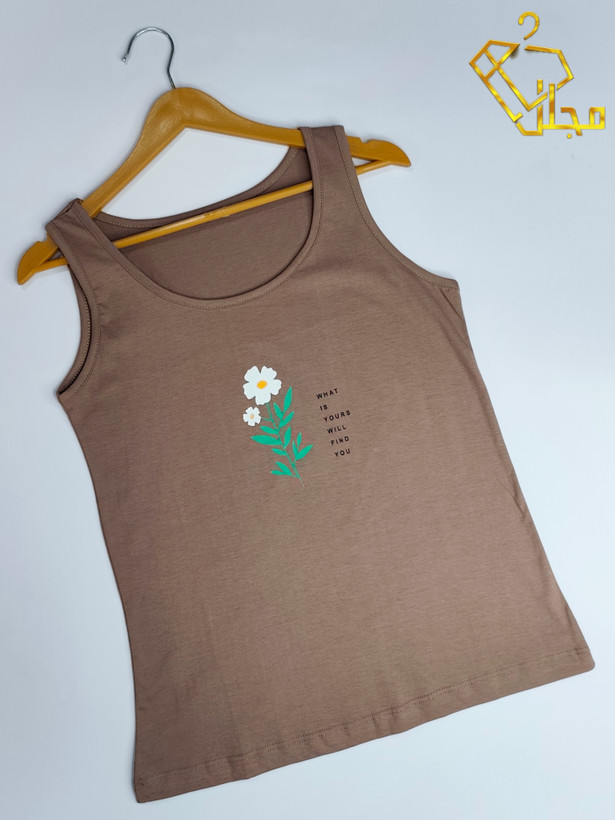 تاپ حلقه ای طرح گل جنس سوپر نخ پنبه
