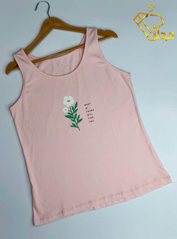 تاپ حلقه ای طرح گل جنس سوپر نخ پنبه