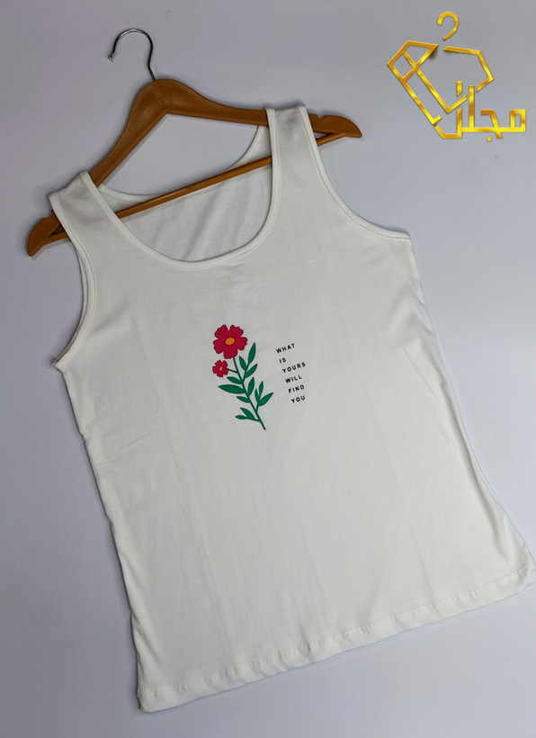 تاپ حلقه ای طرح گل جنس سوپر نخ پنبه