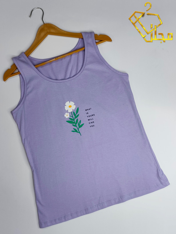 تاپ حلقه ای طرح گل جنس سوپر نخ پنبه
