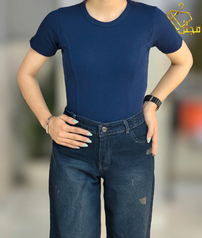 کراپ تیشرت کبریتی مدل برش عصایی
