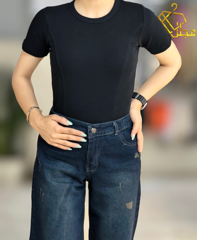 کراپ تیشرت کبریتی مدل برش عصایی