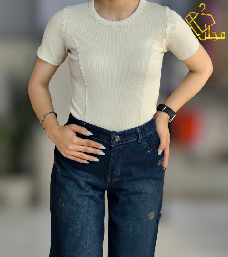 کراپ تیشرت کبریتی مدل برش عصایی